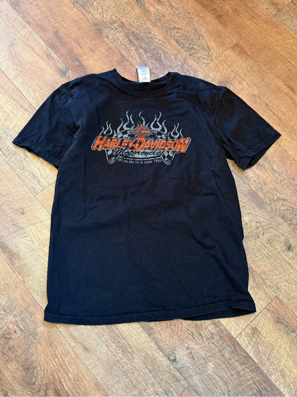 Harley-Davidson Black T-Shirt with Orange Logo